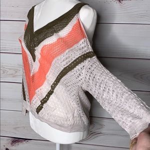 Express Crochet Knit Cold Shoulder Top  NWOT